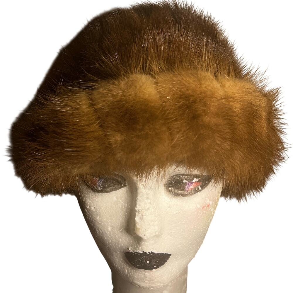 Vintage Betmar Elegante Fur Hat Brown New York Paris Ladies Winter Hat MCM Small